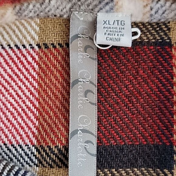 Charlie Charlie Charlotte Plaid Button-Up Women's Shacket Size XL - Picture 7 of 10